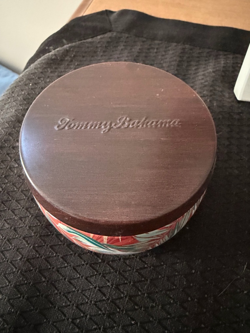 Tommy Bahama Maui Mango Red and Tropical Printed Candle Tin